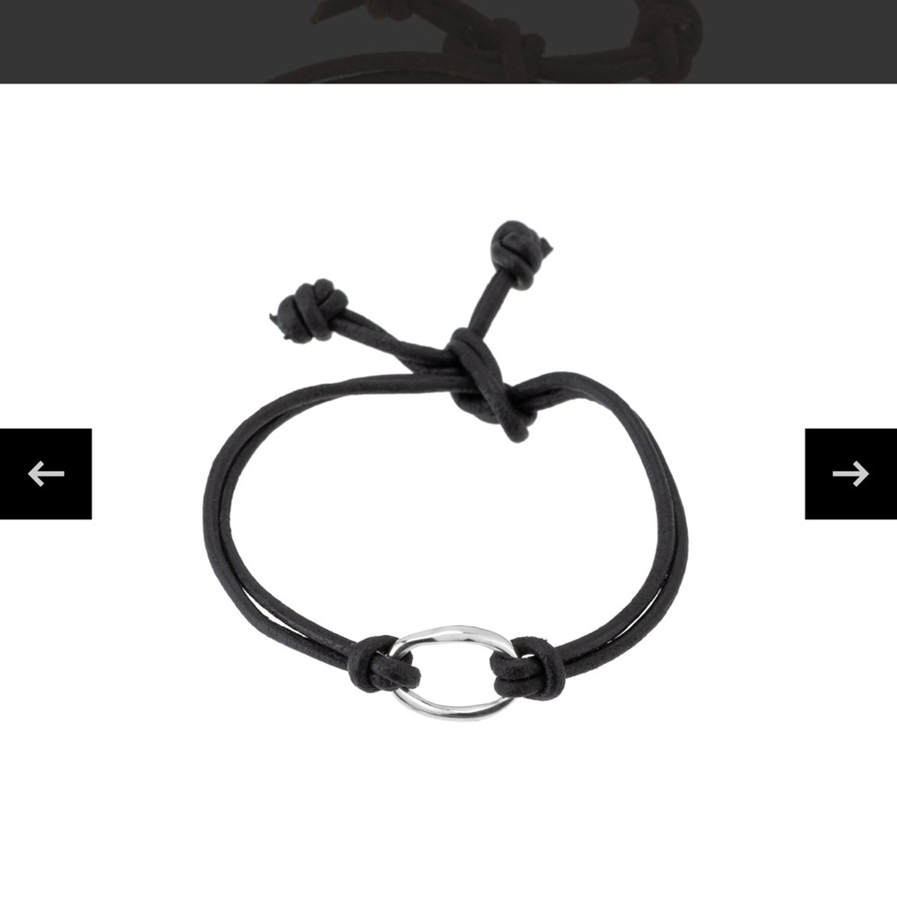 Mara Scalise Reiki infused sterling Silver and black Leather Bracelet